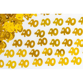 40th Birthday Confetti Gold 1 pack x 14 grams birthday decoration Foil Metallic 1 pack