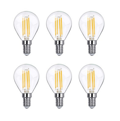 40w Equivalent LED Filament Light Bulb G45 Golf Ball E14 Screw 3.5w LED - Warm White - Pack of 4