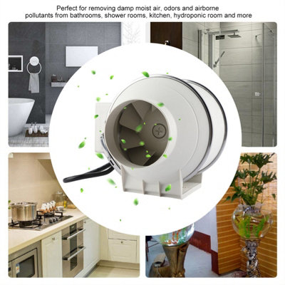 40W High-Efficiency Inline Duct Fan for Bathroom and Kitchen ...