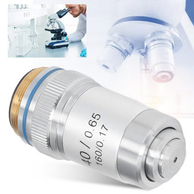 40X Achromatic Microscope Objective with 20.2mm RMS Interface-High Magnification,Silver Finish