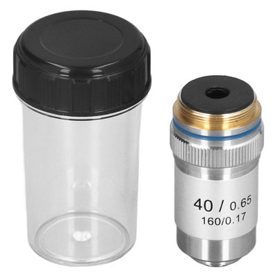 40X Achromatic Microscope Objective with 20.2mm RMS Interface-High Magnification,Silver Finish
