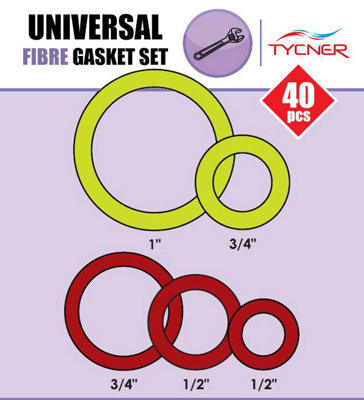 40x Kitchen Bathroom Universal Gaskets Fibre Washer Set Various Sizes Types