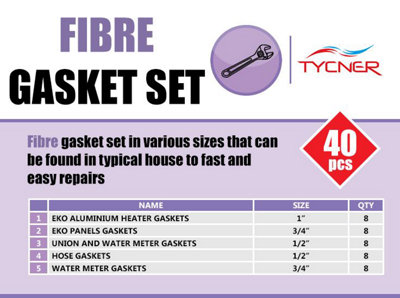 40x Kitchen Bathroom Universal Gaskets Fibre Washer Set Various Sizes Types - 3