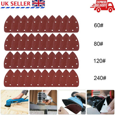50 Stück Schleifpapier Für Maus-Schleifer – 40er Körnung, 11 Löcher, Klettverschluss, 15,5x10,8 Cm, Aluminiumoxid