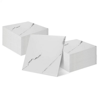 40X Tile Stickers Large Self Adhesive Wall Tiles Bathroom PET Marble ...