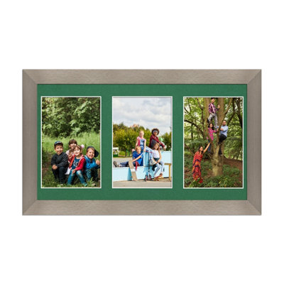 40X20CM Aluminum Modern Multi Photo Frame with Emerald Mount - Holds 3 ...