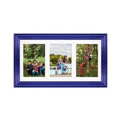40X20CM Purple Classic Multi Photo Frame with White Mount - Holds 3 ...