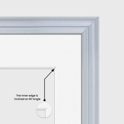 40X20CM Silver Classic Multi Photo Frame with White Mount - Holds 3 ...