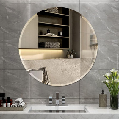 40x40cm Frameless Round Wall Mounted Mirror