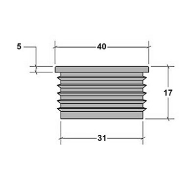 40x40mm Black Plastic End Cap For Profile Rod Insert Plug - Pack of 100