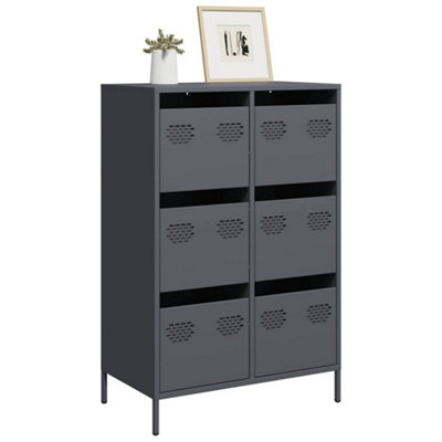 Berkfield Anthracite Highboard 68X39x101.5 Cm Steel