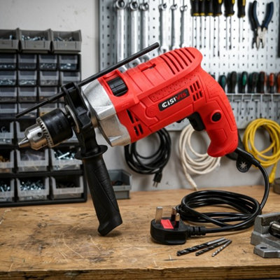 1200W Hammer Drill Heavy Duty Corded Electric Impact Drill With Bit Set And Carry Case