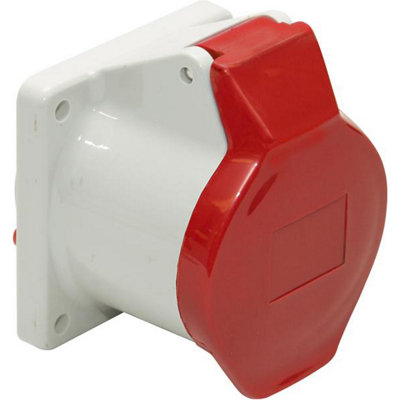 415V 16 Amp Red 4 Pin Panel Socket ERP110 Pack of 1