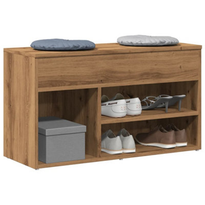 B&Q -  Shoe Bench Artisan Oak 80X30X45 Cm Engineered Wood
