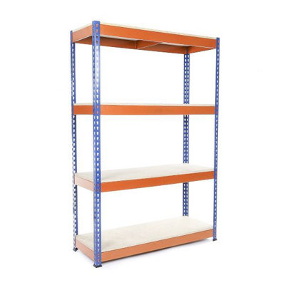  - Heavy Duty Shelving Racking Blue And Orange 4 Levels 1800mm H X 900mm W X 600mm D