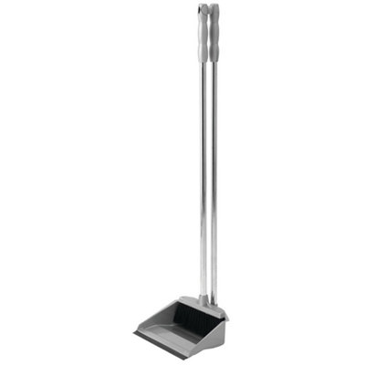 B&Q -  Long Handle Dustpan & Broom MetallicSilver