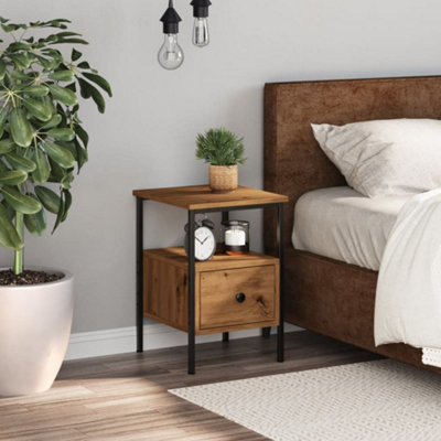 Berkfield Bedside Cabinet Artisan Oak 34X36x50 Cm Engineered Wood