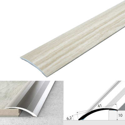 41mm Aluminium Wood Effect Self Adhesive Door Threshold Ramp A48 Floor ...