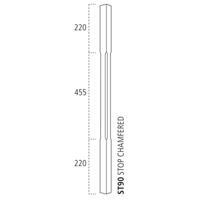 41x41 Pine Chamfered Spindle For Stairs 900mm - Pack of 4  ss3 - 3