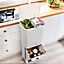42 L White Home Kitchen Rubbish Dustbin Recycling Bin Double Layer Pedal Rubbish Trash