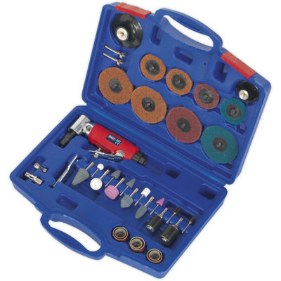 42 PACK - AIR Angle Die Grinding / Sanding Kit & Case - 50 & 75mm Detail Pads