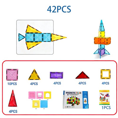 Burgkidz – Blocs Magnétiques 42 Pièces Reine Des Glaces, Boîte Métal Rangement 30s, Double Taille (7,5cm + 3,75cm), Voyage, 3-8 Ans