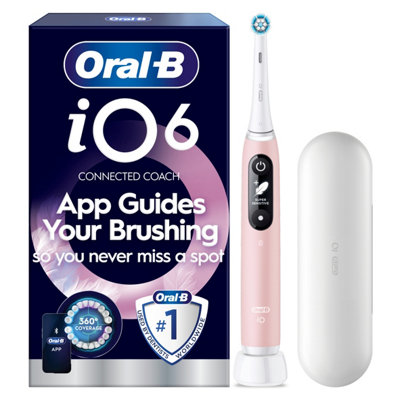 Oral-B iO Series 6 Pink Rechargeable Electric Toothbrush - 5 Smart Modes - AI Brushing Recognition - Image 19