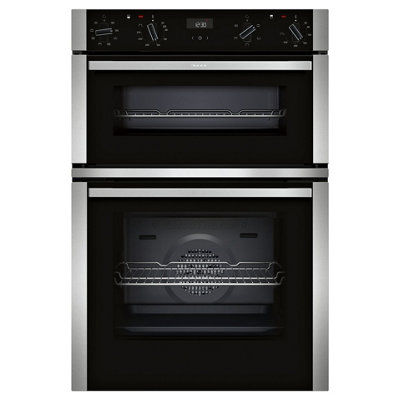 Neff U1Ace2An3B Built-In Electric Double OvenBlack Stainless Steel Effect from B&Q