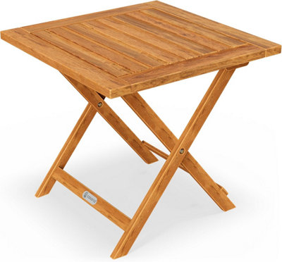 Casaria 46X46Cm Square Folding Garden Side TableSolid Acacia WoodPre-Oiled Weather-Resistant Outdoor Coffee TableNatural from B&Q