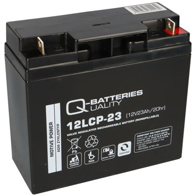 B&Q -  12Lcp-23 12V 23Ah Lead Acid Battery Cycle Type Agm Deep Cycle Vrla F3 Connector