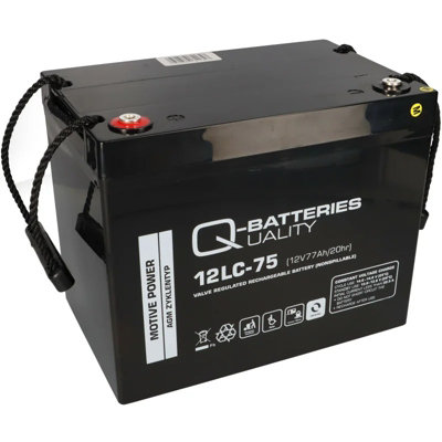 B&Q -  12Lc-75 12V 77Ah Lead Acid Battery Cycle Type Agm Deep Cycle Vrla