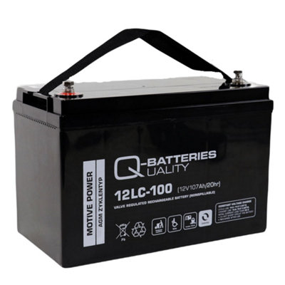 B&Q -  12V 107Ah Deep Cycle Battery Vrla Agm 12Lc-100