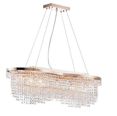 Luminosa Lighting Luminosa Toils Ceiling Pendant Light Gold & Crystal7 LightE14 from B&Q