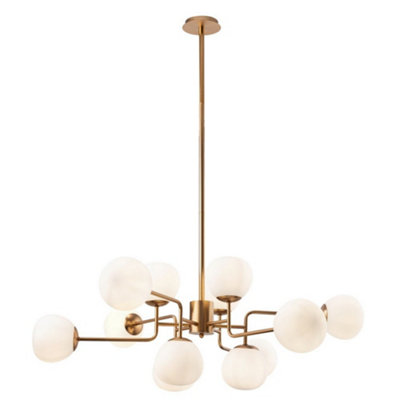 Luminosa Lighting Luminosa Erich Globe Ceiling Pendant Brass12 LightE14 from B&Q