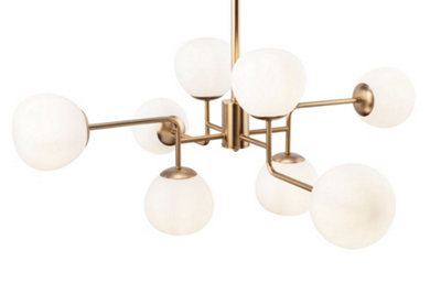 Luminosa Lighting Luminosa Erich Globe Ceiling Pendant Brass8 LightE14 from B&Q