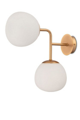Luminosa Lighting Luminosa Erich Wall Lamp Brass2 LightE14 from B&Q