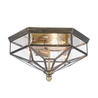 Luminosa Lighting Luminosa Zeil Flush Ceiling Lamp Bronze3 Light Ip43E27 from B&Q