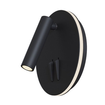 Luminosa Lighting Luminosa Ios 176 Reading Integrated Led Wall Lamp Black from B&Q
