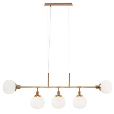 Luminosa Lighting Luminosa Erich Ceiling Pendant Lamp Brass5 LightE14 from B&Q
