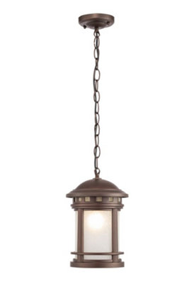 B&Q -  Luminosa Outdoor Salamanca Brown Pendant Lantern Ceiling Light Ip44