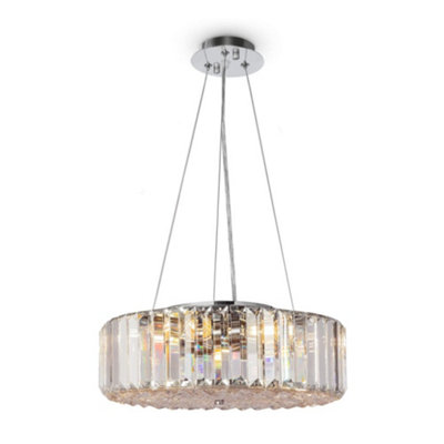 Luminosa Lighting Luminosa Modern Recinto 6 Light Chrome Ceiling Lamp Crystal from B&Q