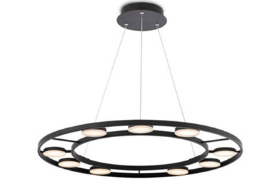 B&Q -  Luminosa Modern Fad Integrated Led Black Pendant Ceiling Light