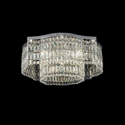 Luminosa Lighting Luminosa Dune Flush Ceiling Lamp Chrome10 LightE14 from B&Q