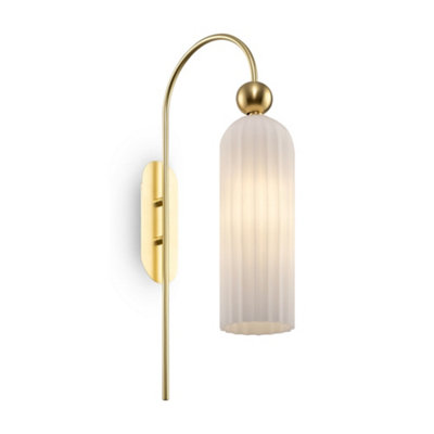 Luminosa Lighting Luminosa Antic Modern Wall Lamp GoldGlass White Shade