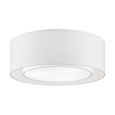 Luminosa Lighting Luminosa Bergamo Flush Cylindrical Ceiling Lamp Chrome3 LightE27 from B&Q