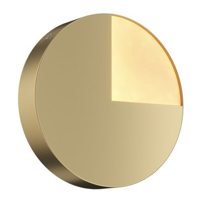 B&Q -  Luminosa Jupiter Modern Integrated Led Wall Lamp Brass3000K