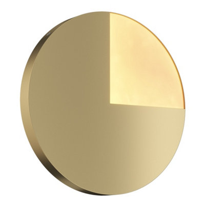 B&Q -  Luminosa Jupiter Modern Integrated Led Wall Lamp Brass3000K