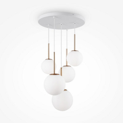 Luminosa Lighting Luminosa Maytoni Basic Form Modern 5 Light Cluster Pendant Ceiling Light Gold E14 from B&Q