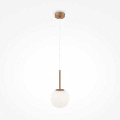 Luminosa Lighting Luminosa Maytoni Basic Form Medium Modern Globe Pendant Ceiling Light Gold E14 from B&Q