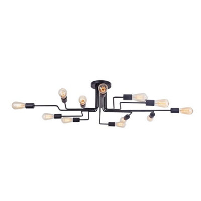 B&Q -  Luminosa Gilbert Ceiling Lamp Black12 LightE27